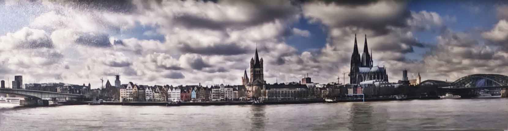 Köln - Panoramafoto 80x20 cm Alu-Dibondplatte