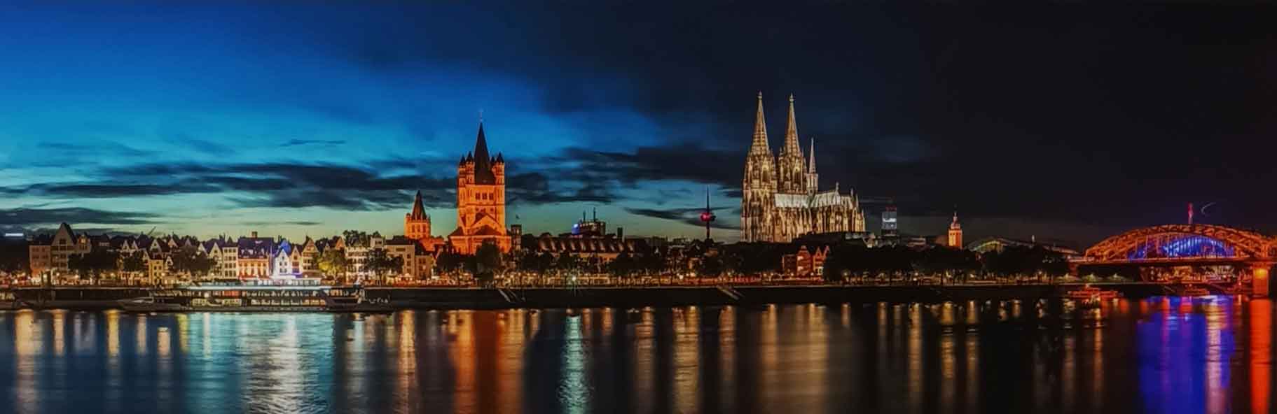 Köln - Panoramafoto 90x30 cm Alu-Dibondplatte