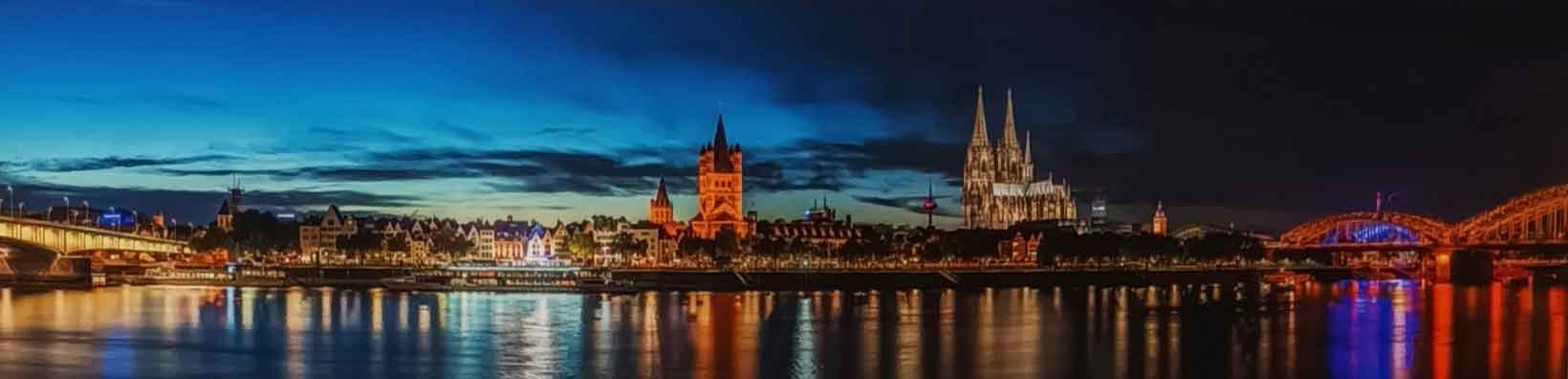 Köln - Panoramafoto 80x20 cm Alu-Dibondplatte